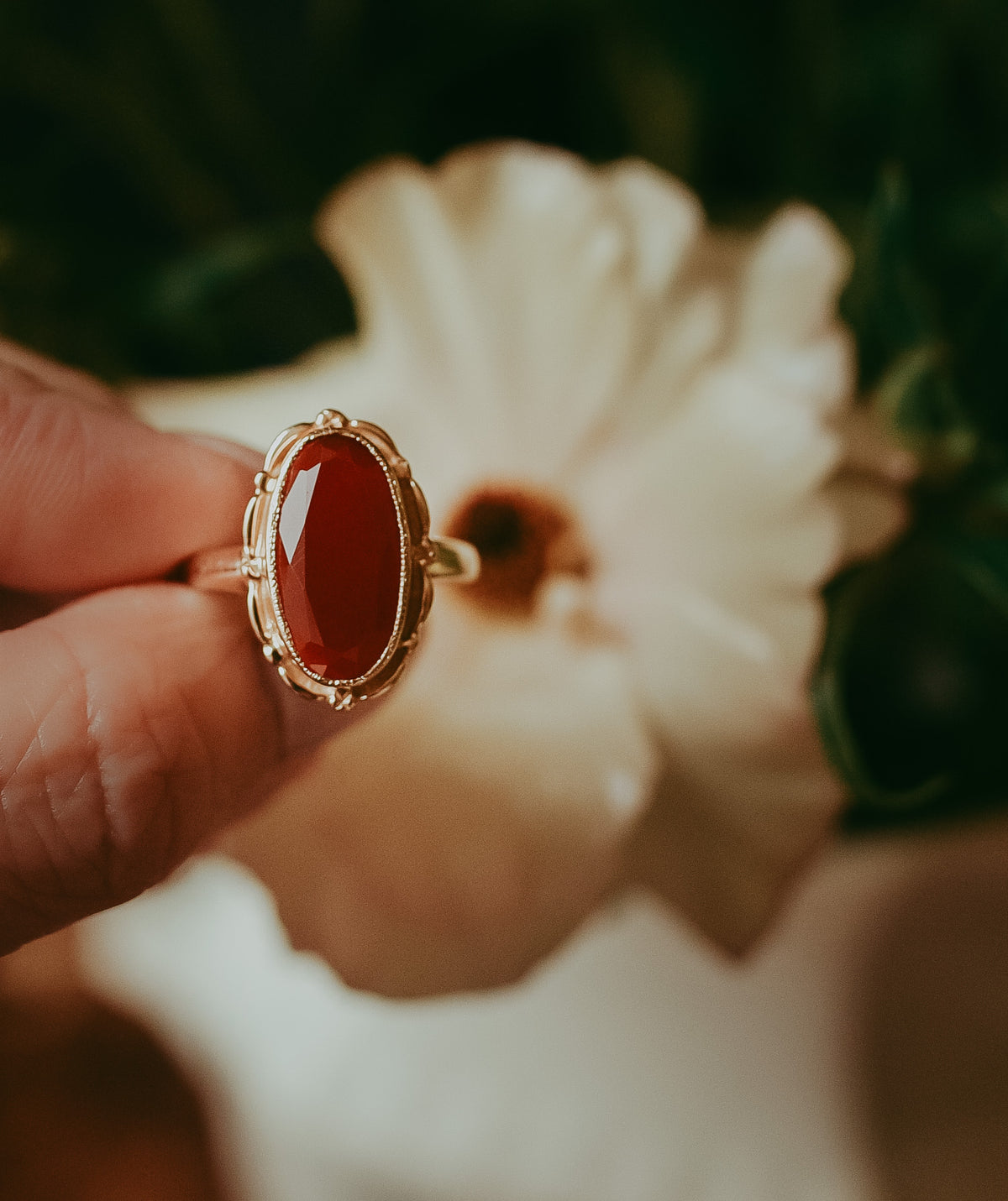 Vintage 10K Yellow Gold & Carnelian Ring Gift