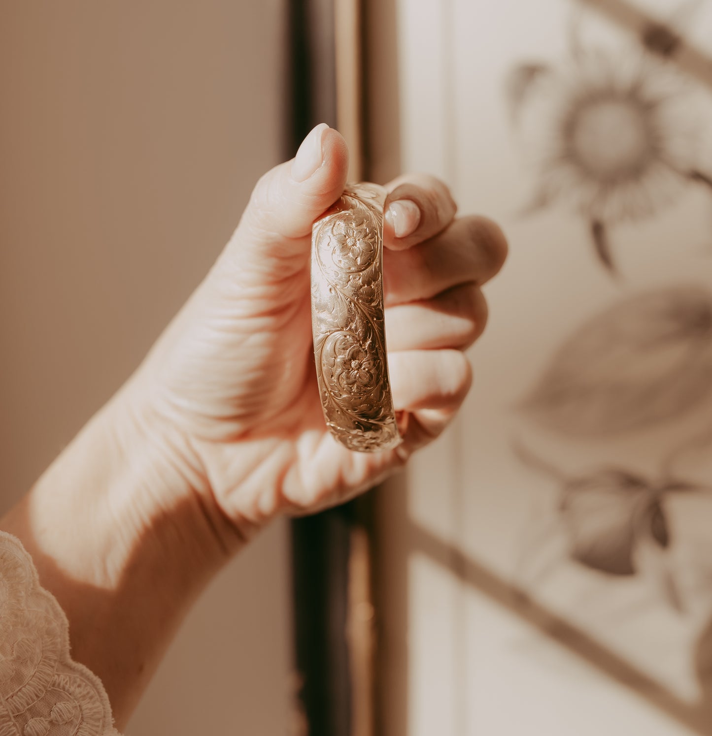 My Darling Juliet | Victorian Gold Filled Floral Bangle