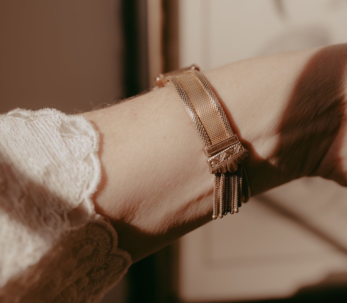 My Darling Juliet | Gold Filled Victorian Mesh Tassel Bracelet