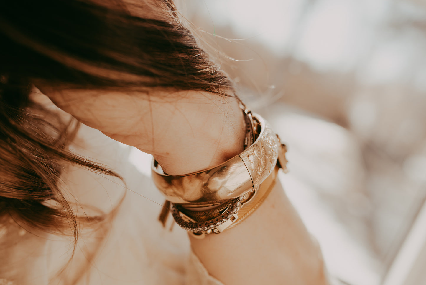 My Darling Juliet | Victorian Gold Filled Floral Bangle