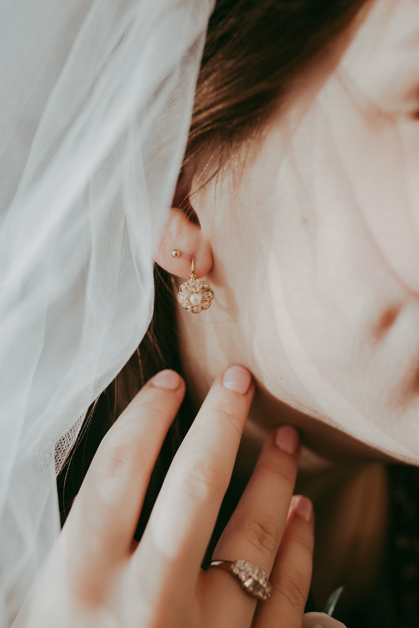 My Darling Juliet | Antique French Diamond & Pearl Dormeuse Earrings