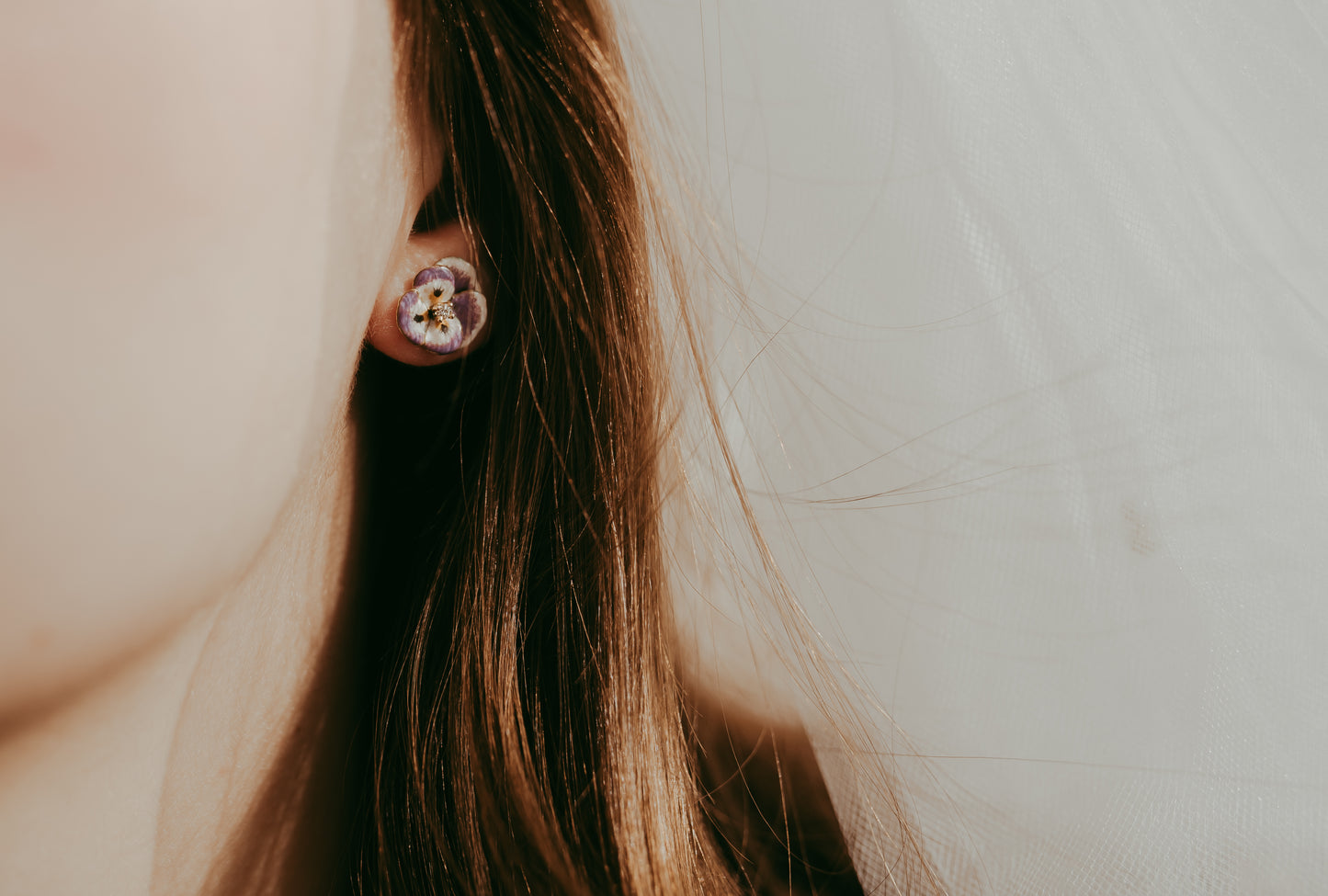 My Darling Juliet | Vintage Enamel and Diamond Pansy Earrings