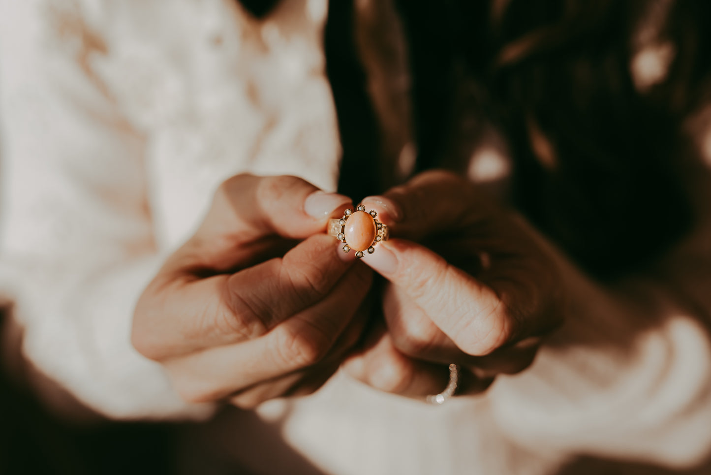 My Darling Juliet | Rose Gold Coral/Seed Pearl Ring Circa 1890