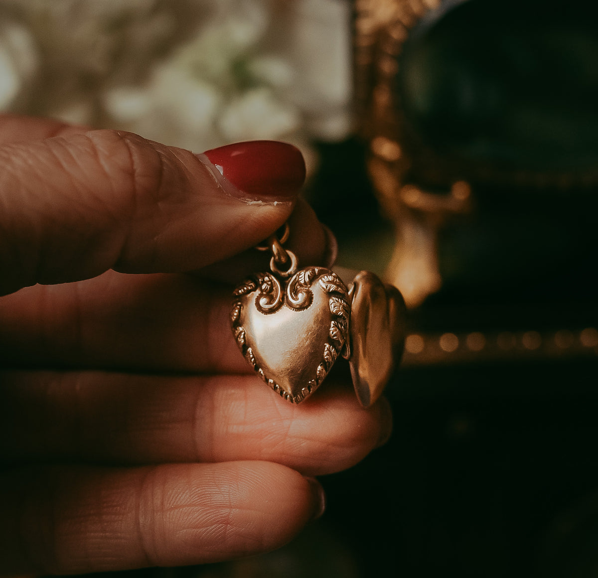 Antique Victorian 10K Gold Heart Locket | Antique Heart Pendant