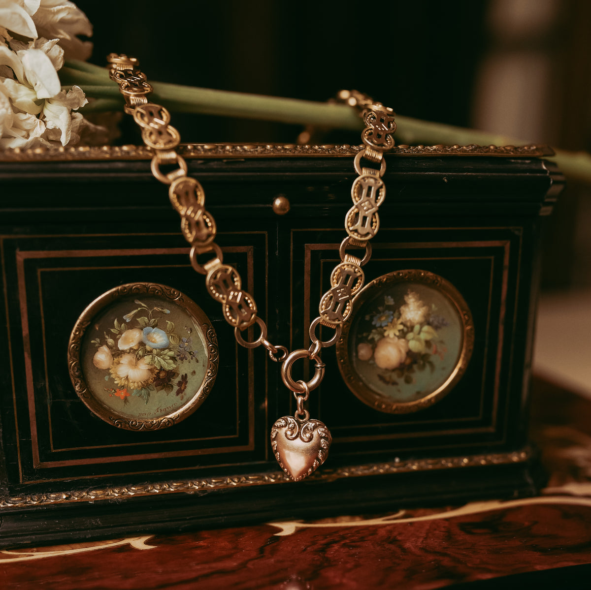 Antique Victorian Gold-Filled Fancy Link Chain Necklace, Antique Yellow Gold 18"