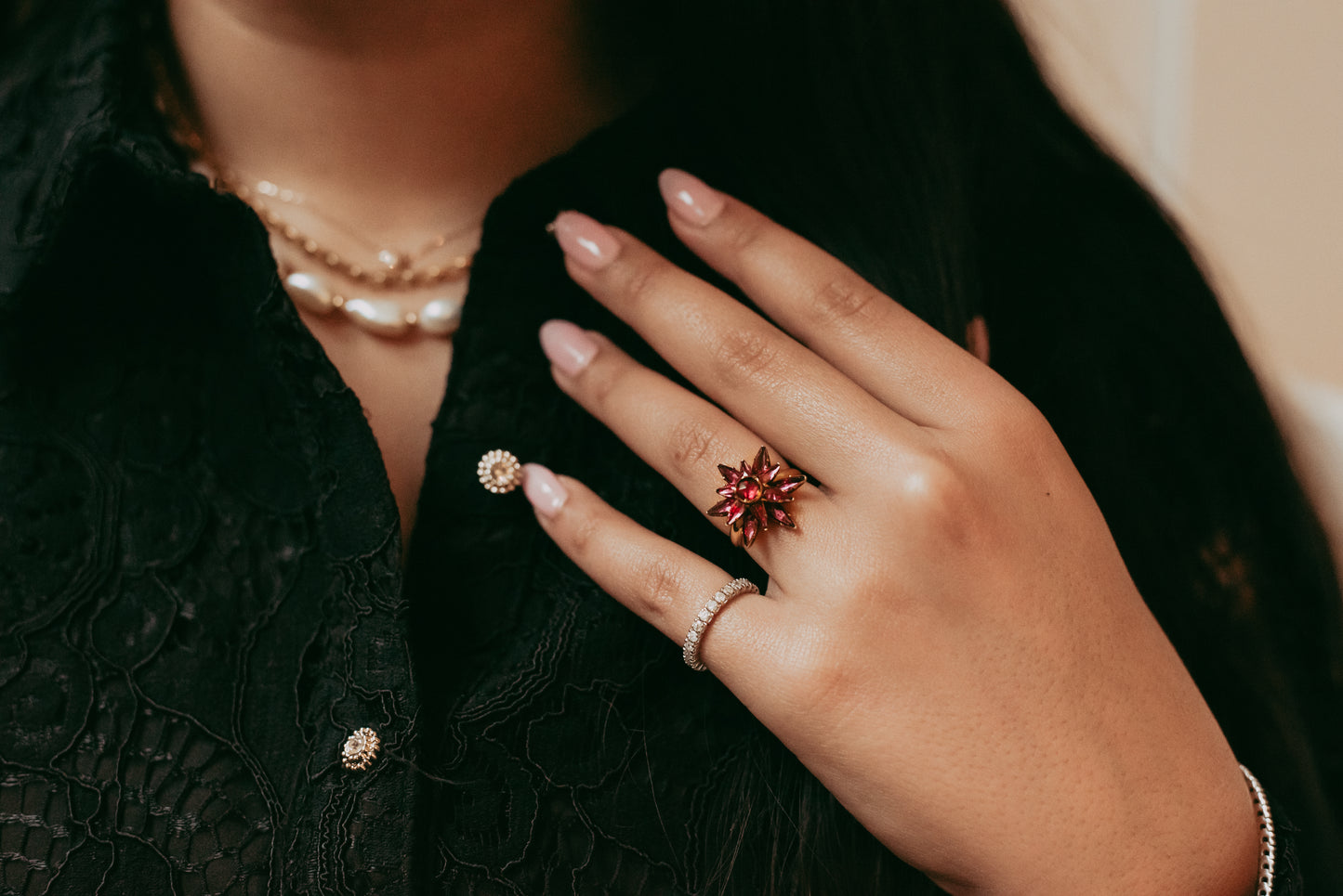 My Darling Juliet | Victorian Garnet Star Conversion Ring