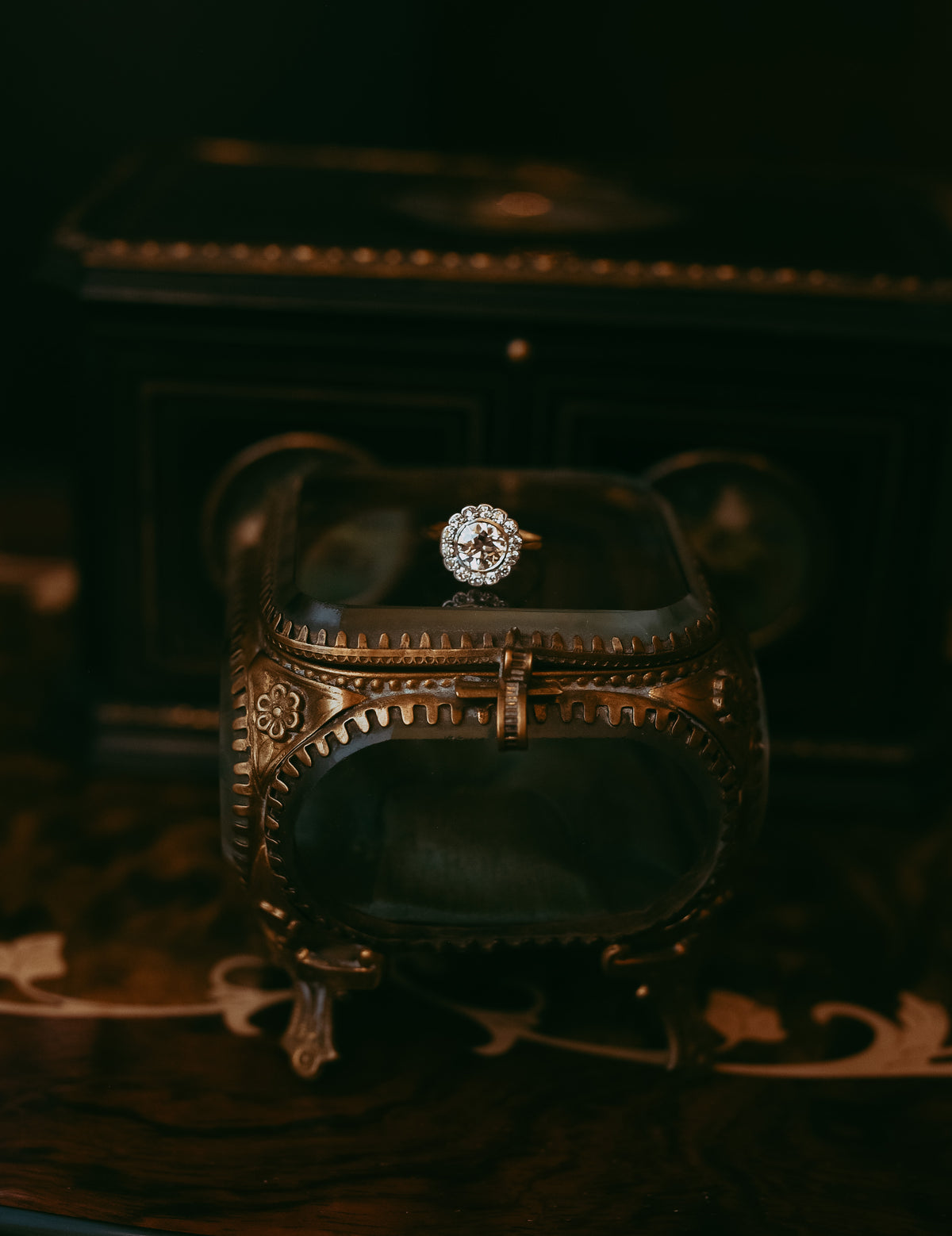 Antique 1.28ct Old European Diamond Ring | 18K Gold & Platinum | Engagement Ring