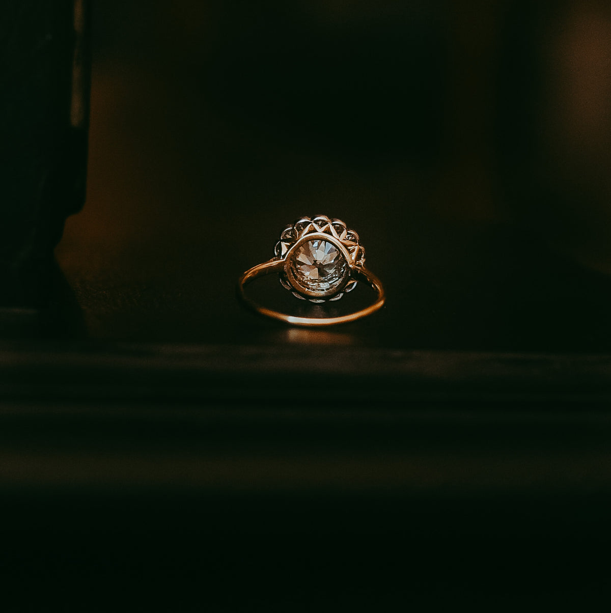 Antique 1.28ct Old European Diamond Ring | 18K Gold & Platinum | Engagement Ring