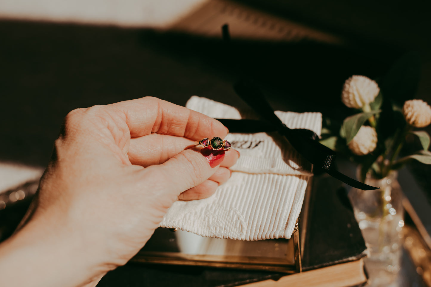 My Darling Juliet | Vintage 14K Gold Peridot & Amethyst Ring