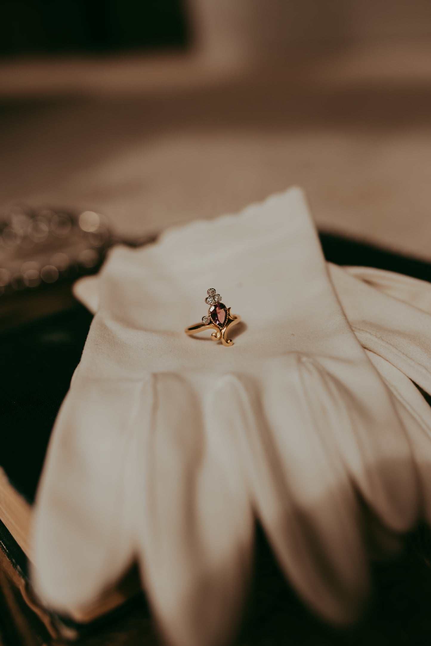 My Darling Juliet | French Art Nouveau Amethyst & Diamond Ring-Circa 1900