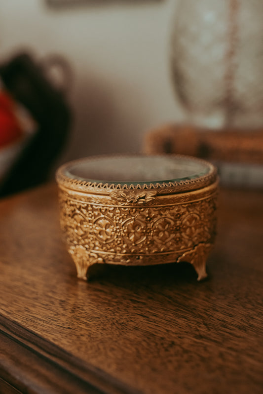My Darling Juliet | Vintage Gold Ormolu Jewelry Casket