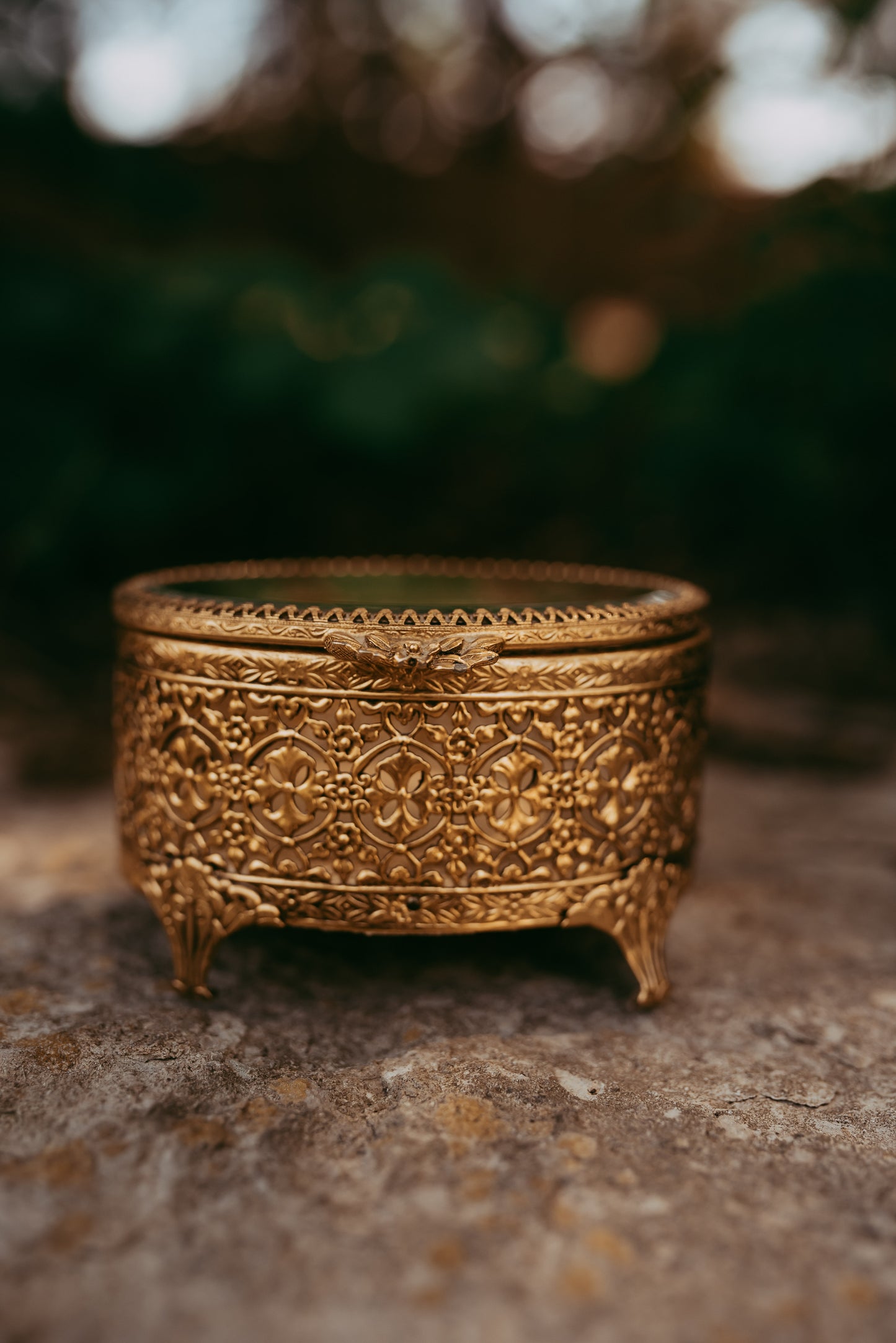 My Darling Juliet | Vintage Gold Ormolu Jewelry Casket