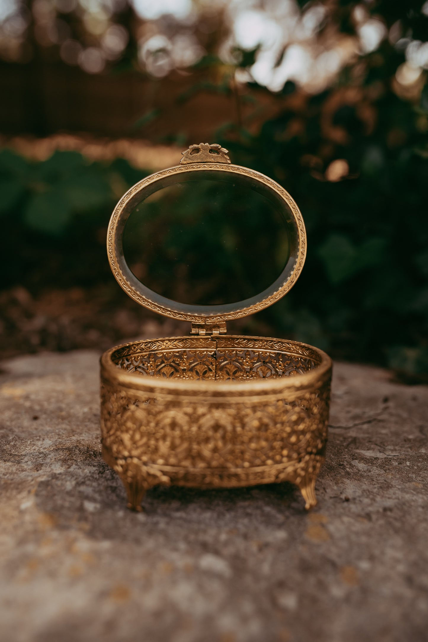 My Darling Juliet | Vintage Gold Ormolu Jewelry Casket