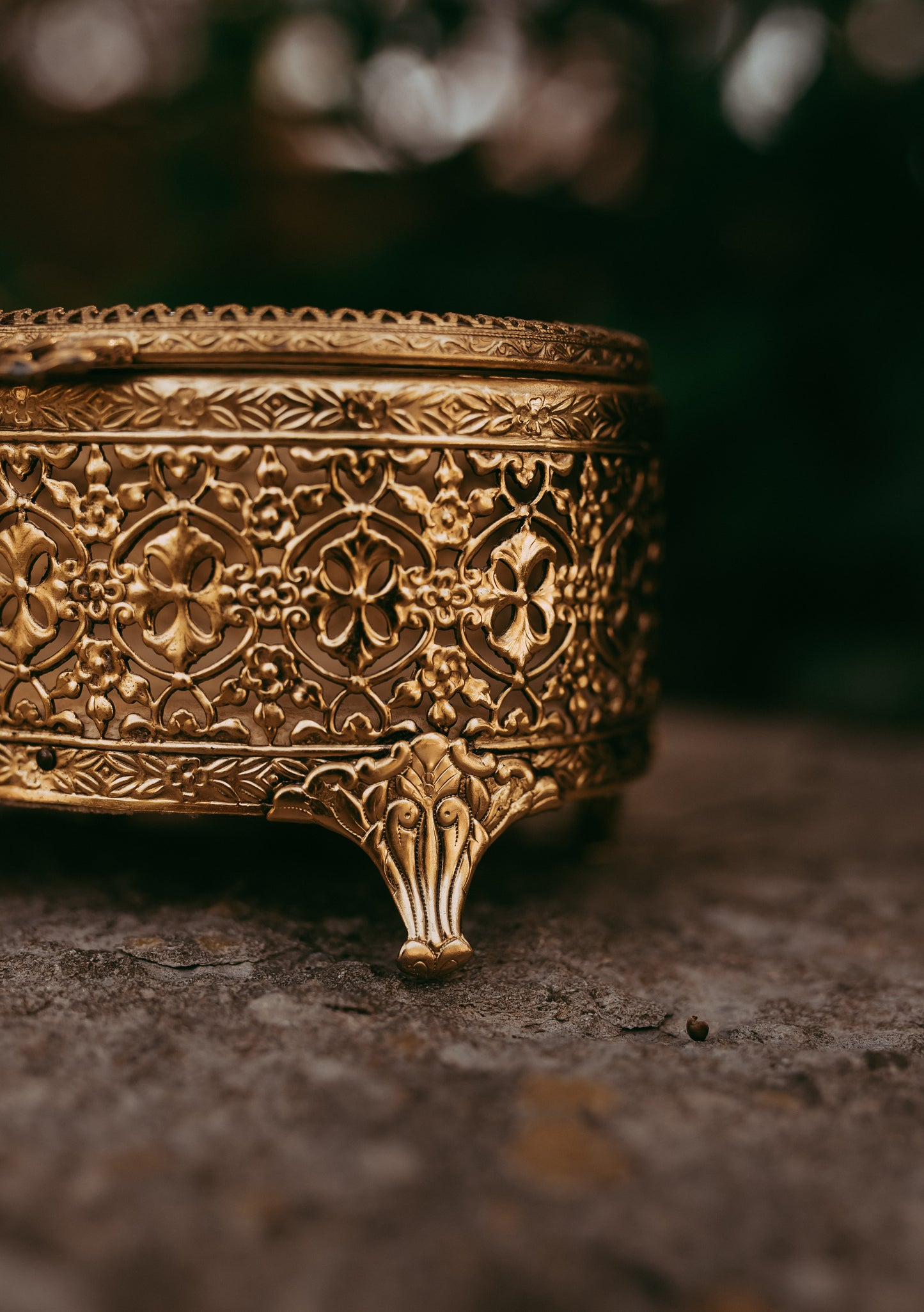 My Darling Juliet | Vintage Gold Ormolu Jewelry Casket