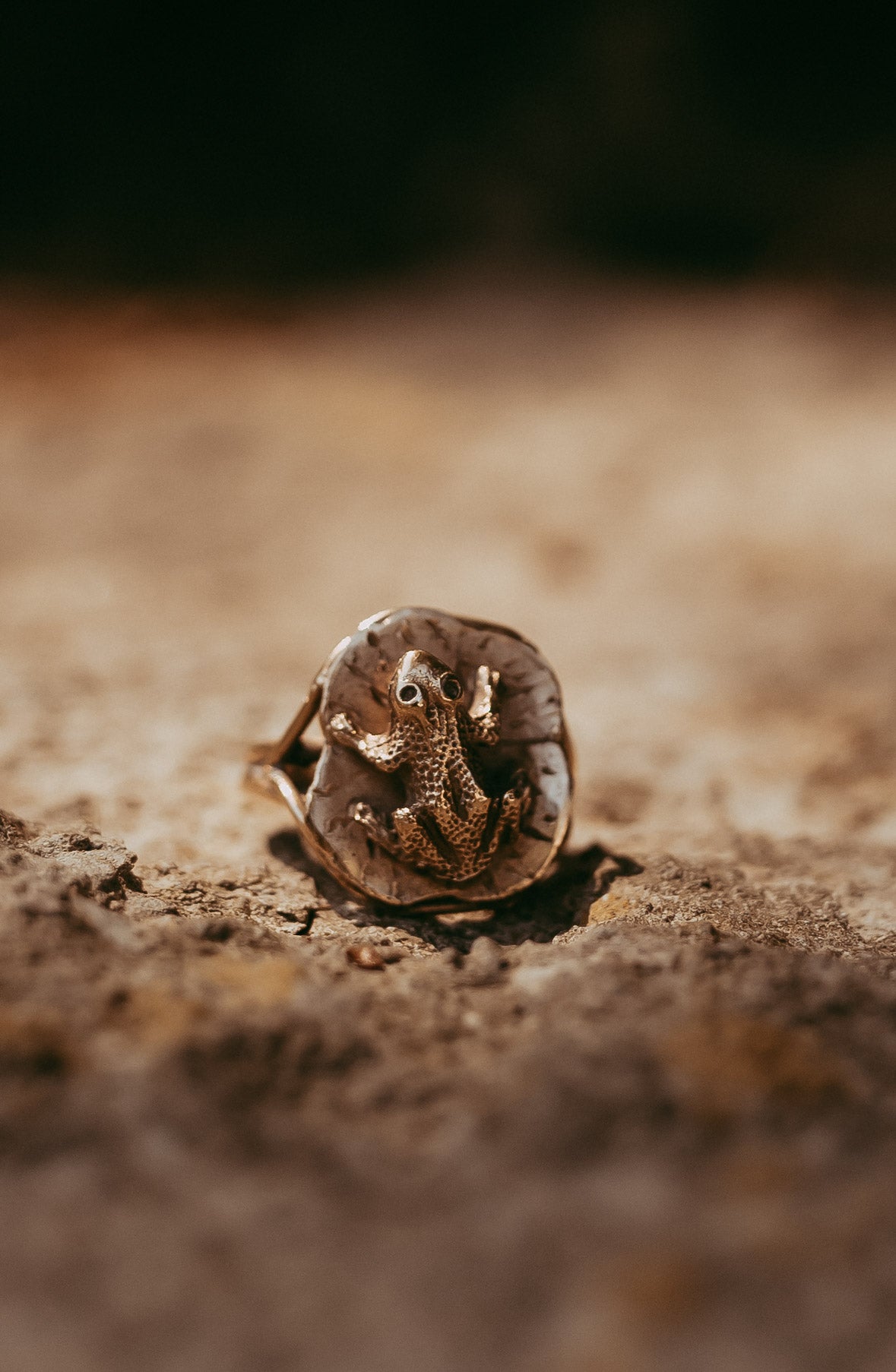 My Darling Juliet | Victorian 15K Gold Frog on Lily Pad Ring