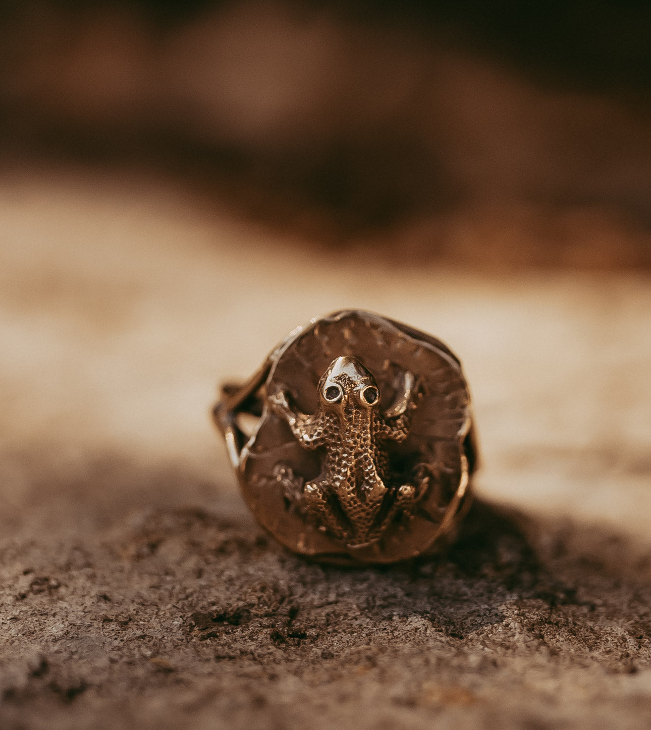 My Darling Juliet | Victorian 15K Gold Frog on Lily Pad Ring