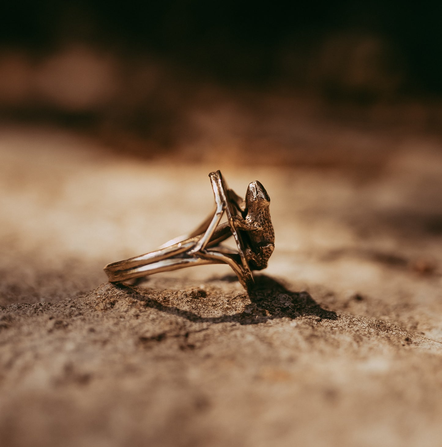 My Darling Juliet | Victorian 15K Gold Frog on Lily Pad Ring
