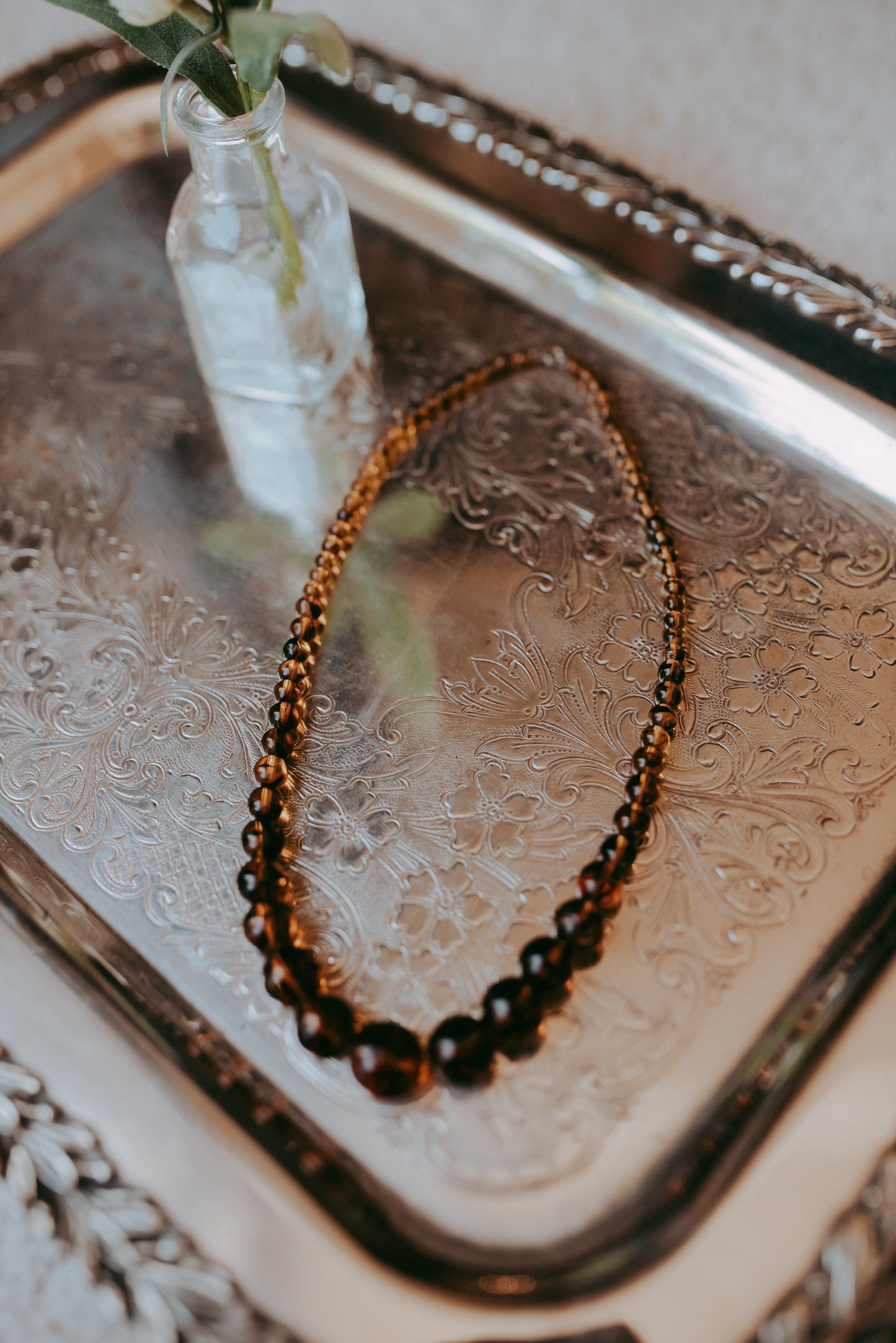 My Darling Juliet | Vintage Amber Honey Glass Bead Necklace