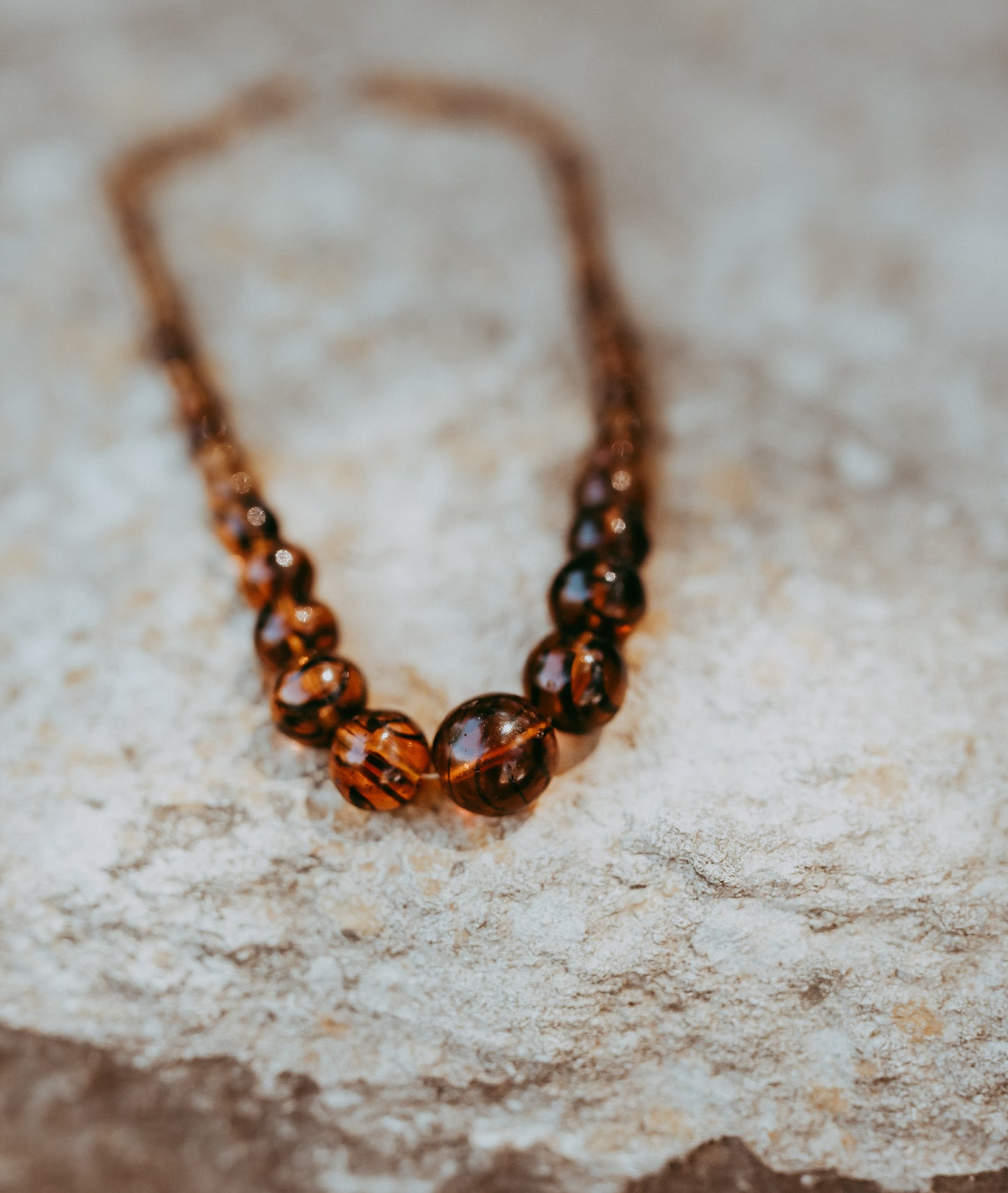 My Darling Juliet | Vintage Amber Honey Glass Bead Necklace