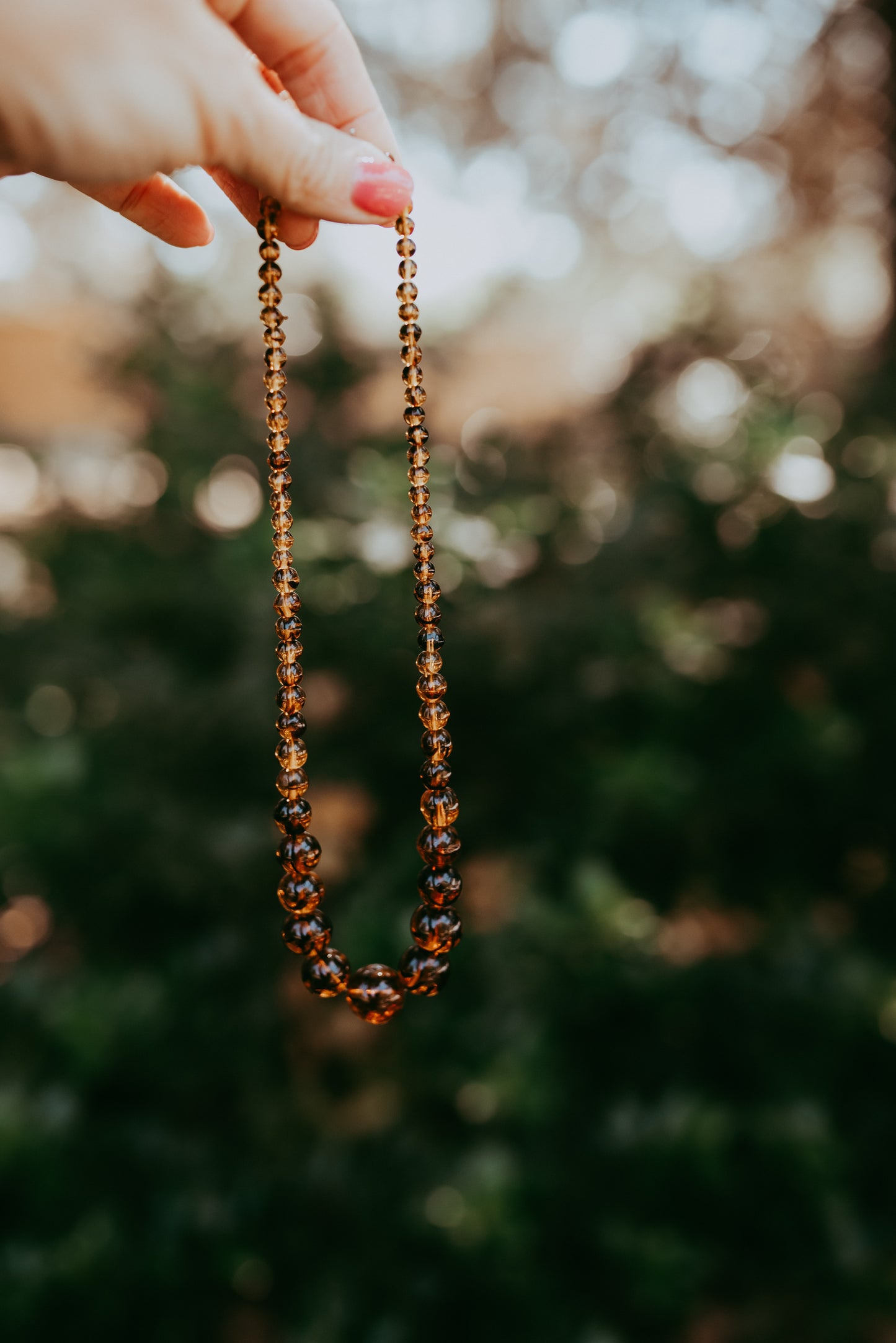 My Darling Juliet | Vintage Amber Honey Glass Bead Necklace