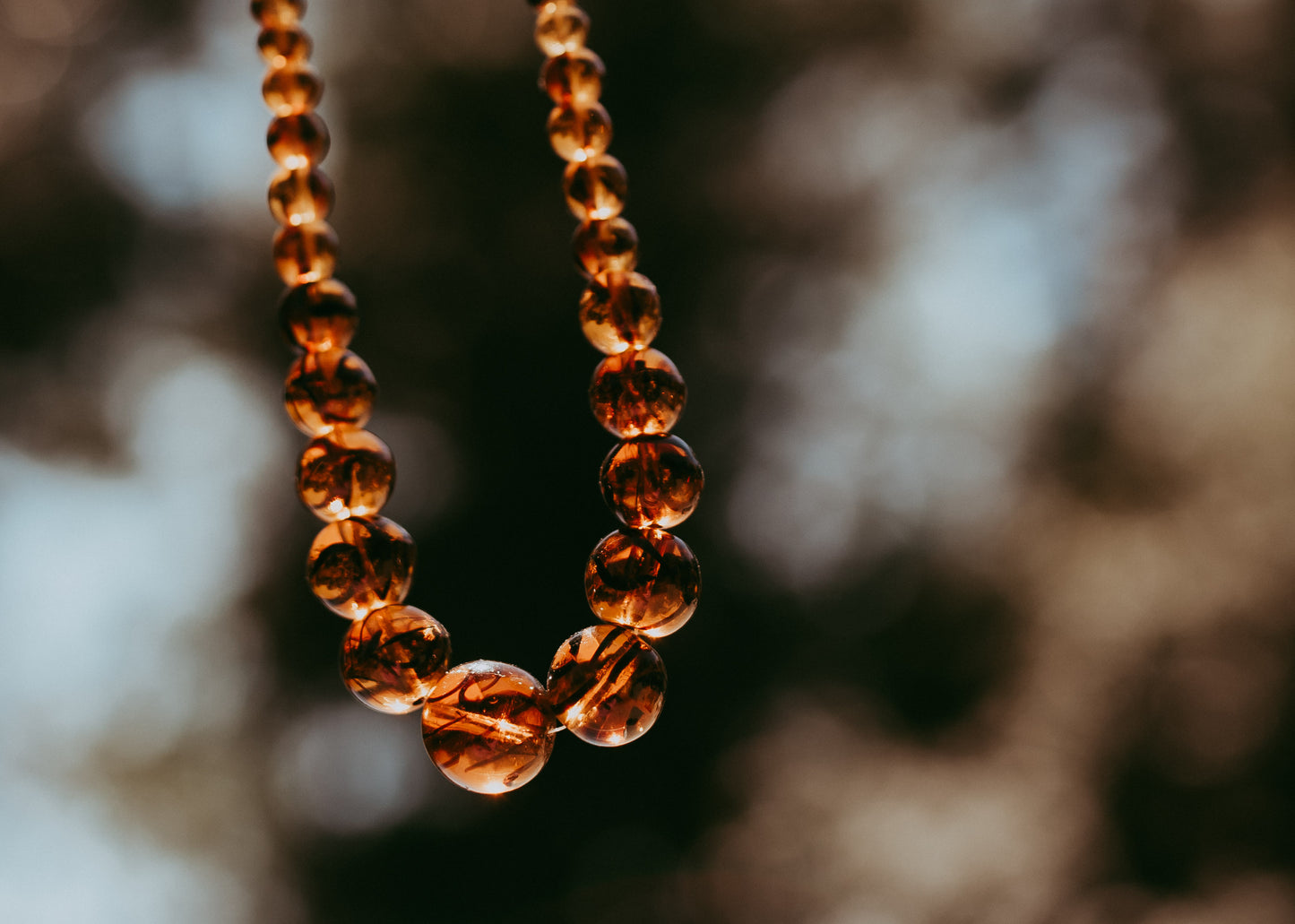 My Darling Juliet | Vintage Amber Honey Glass Bead Necklace