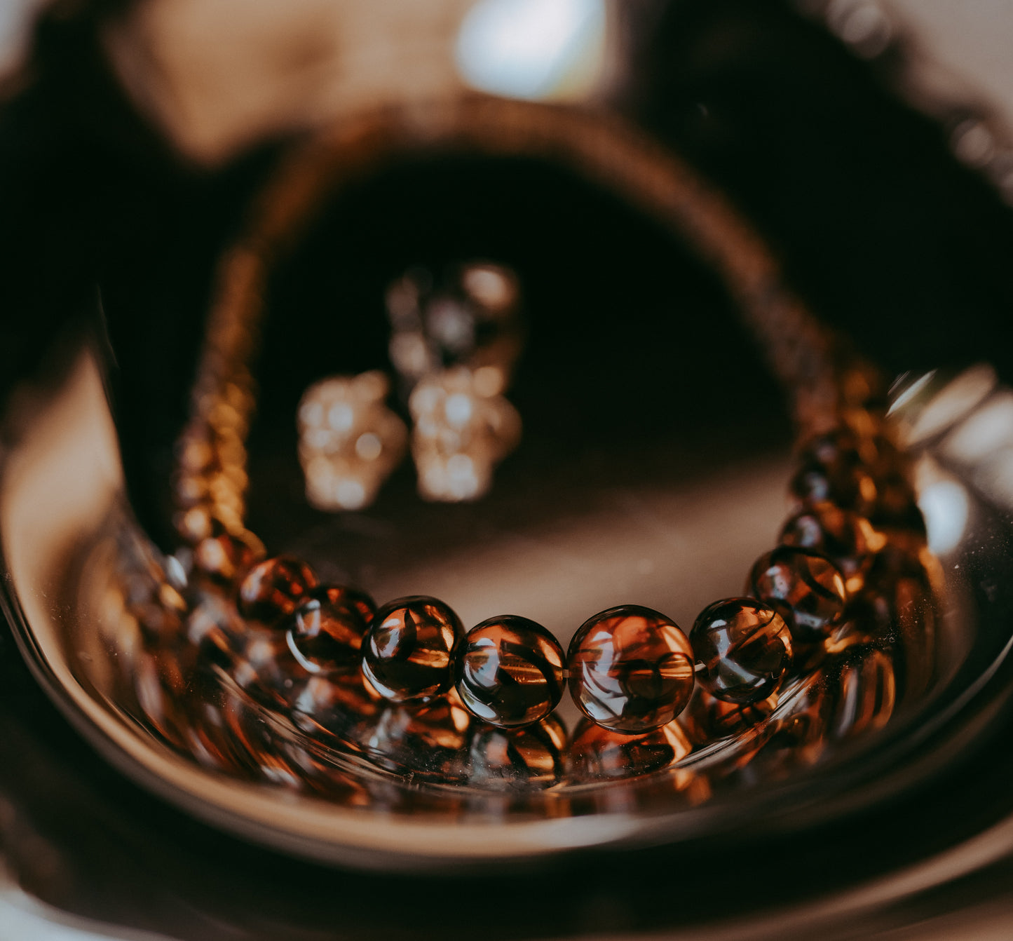 My Darling Juliet | Vintage Amber Honey Glass Bead Necklace