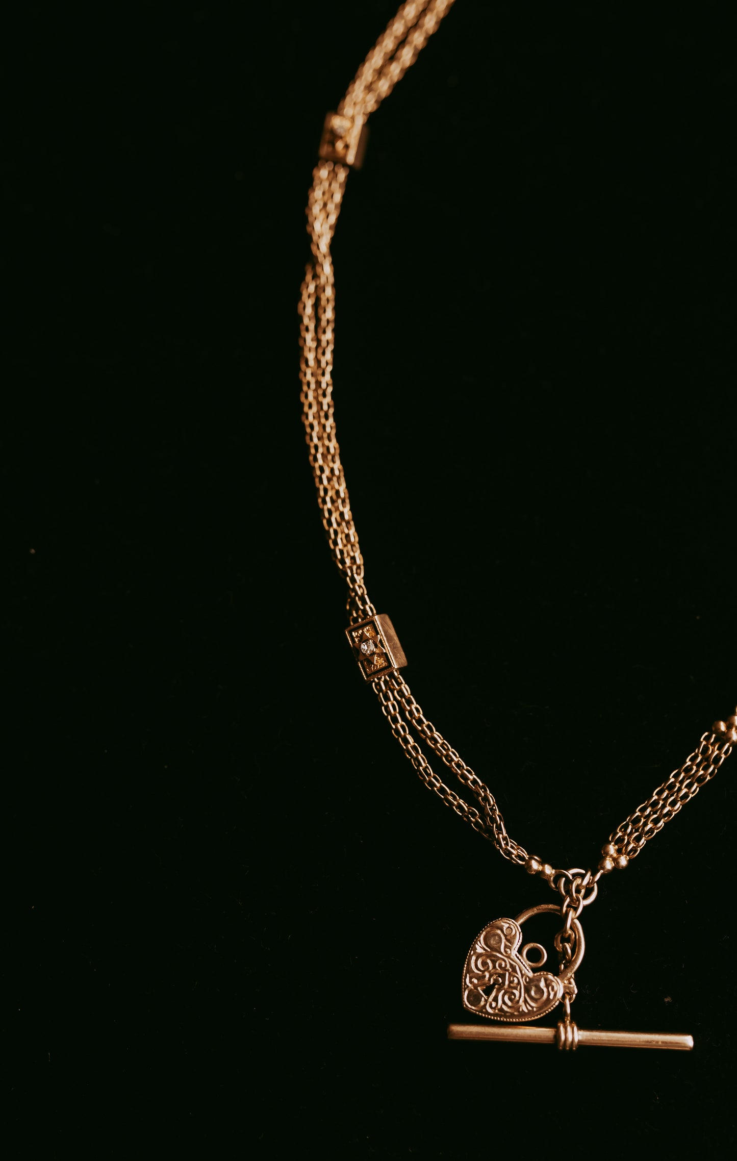 My Darling Juliet | 14K Gold Watch Chain with Diamond Stars | 1886 & 1910