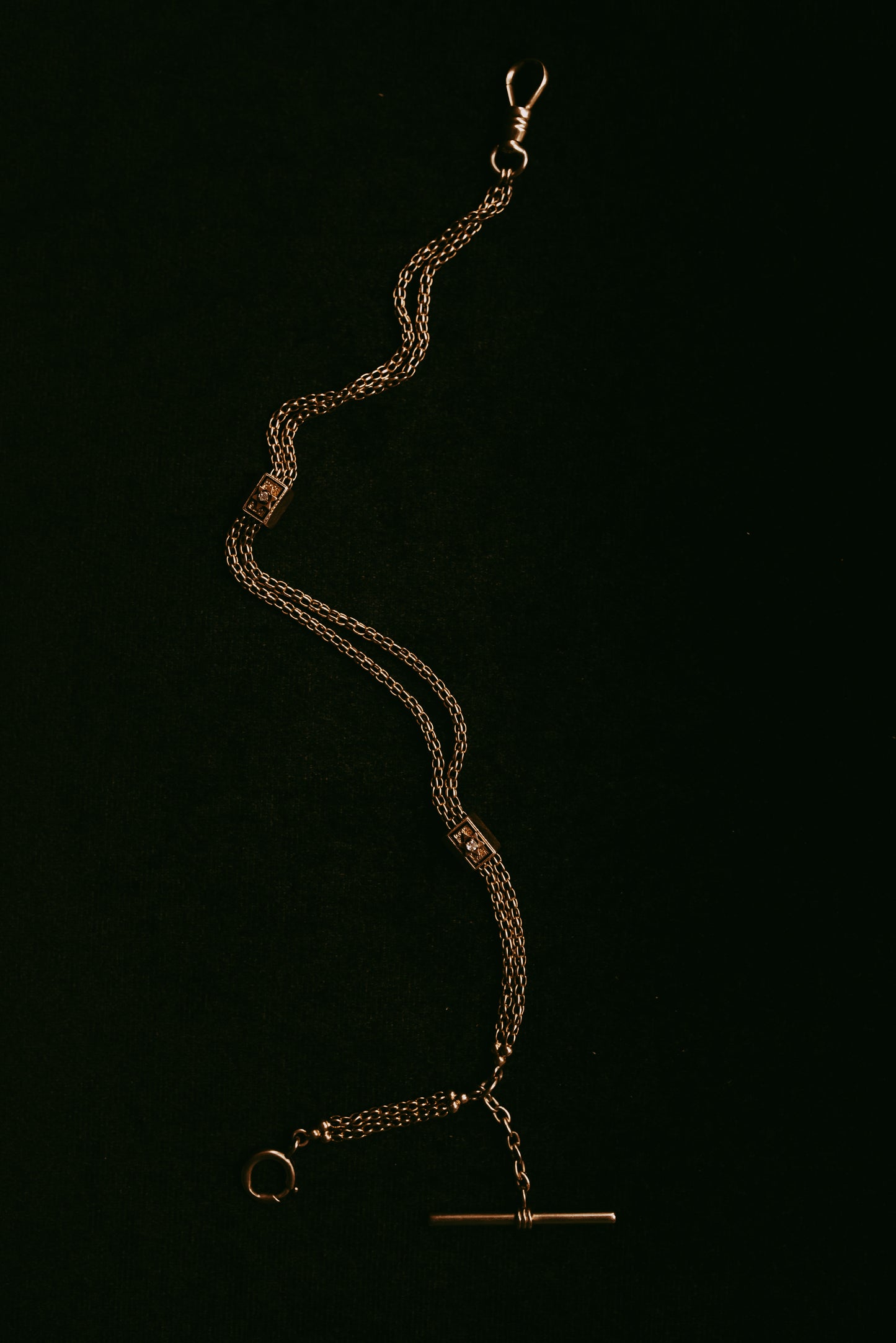 My Darling Juliet | 14K Gold Watch Chain with Diamond Stars | 1886 & 1910