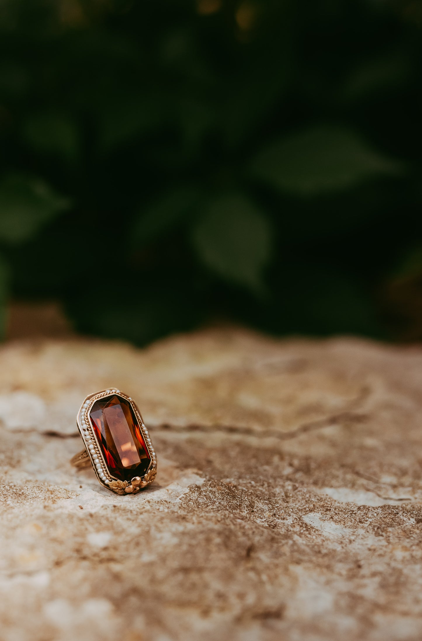 My Darling Juliet | Victorian Citrine & Seed Pearl Ring