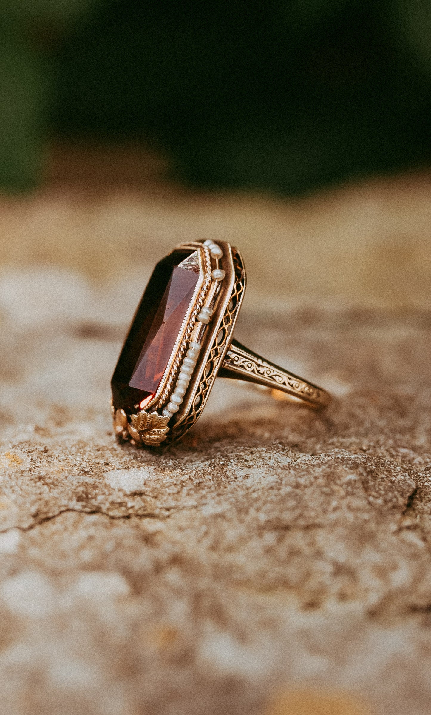 My Darling Juliet | Victorian Citrine & Seed Pearl Ring