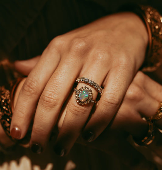 My Darling Juliet | Antique French Belle Époque Opal & Diamond Daisy Ring