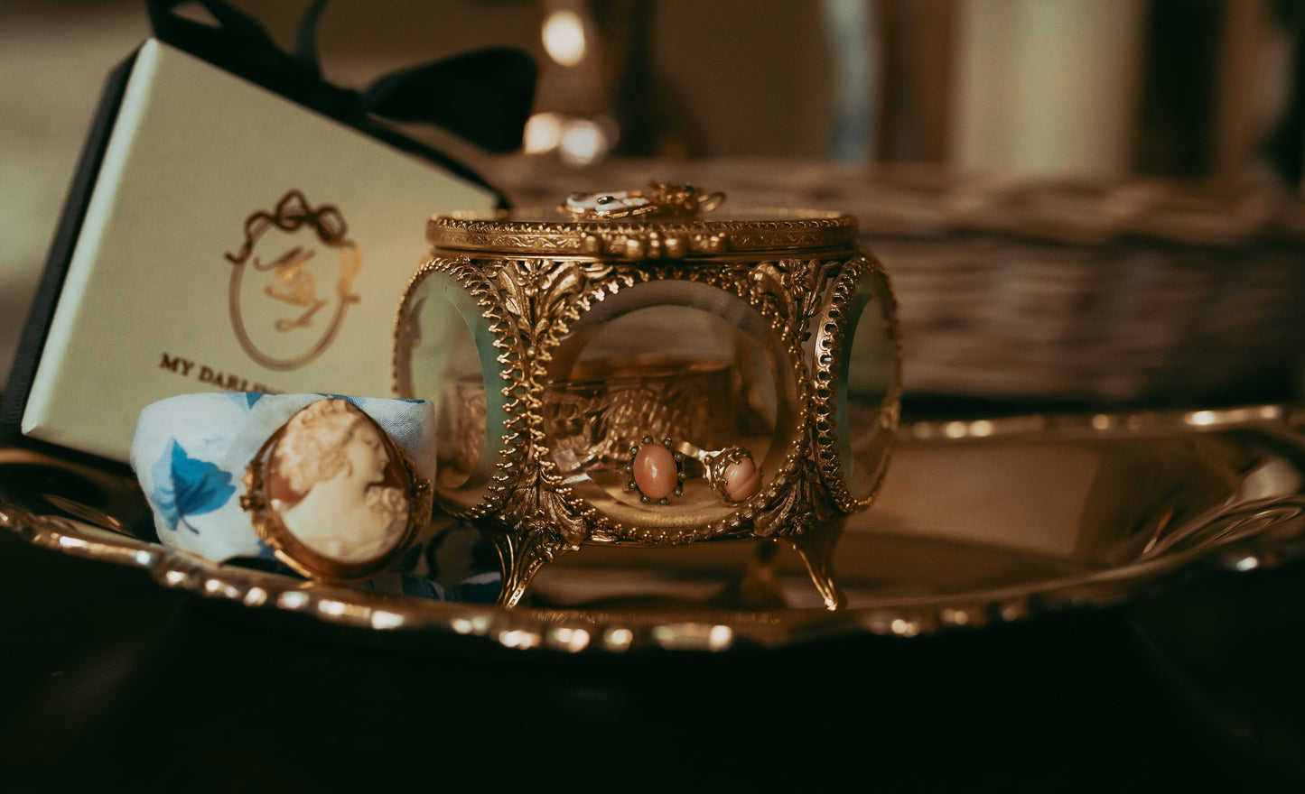 My Darling Juliet | Victorian 14K Gold, Diamond, Emerald & Cameo Earrings