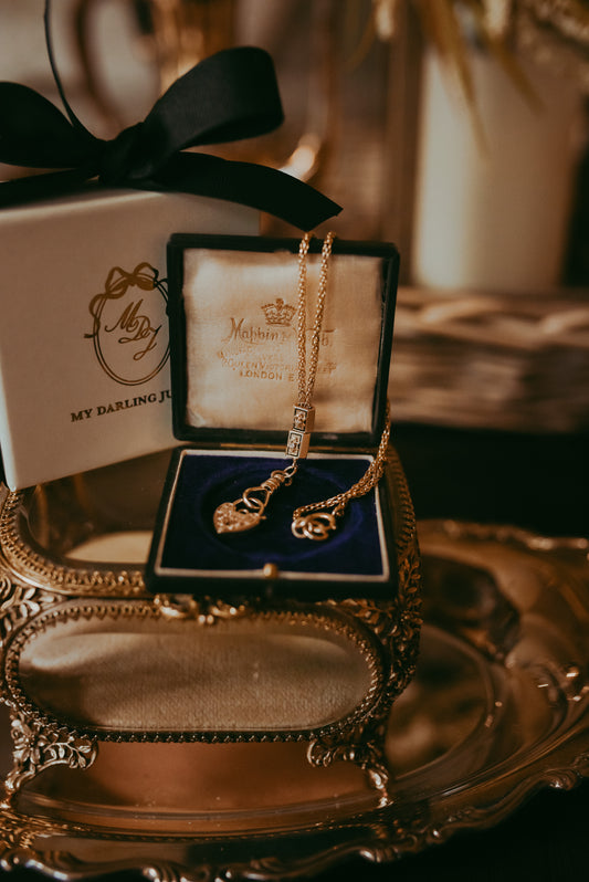 My Darling Juliet | 14K Gold Watch Chain with Diamond Stars | 1886 & 1910