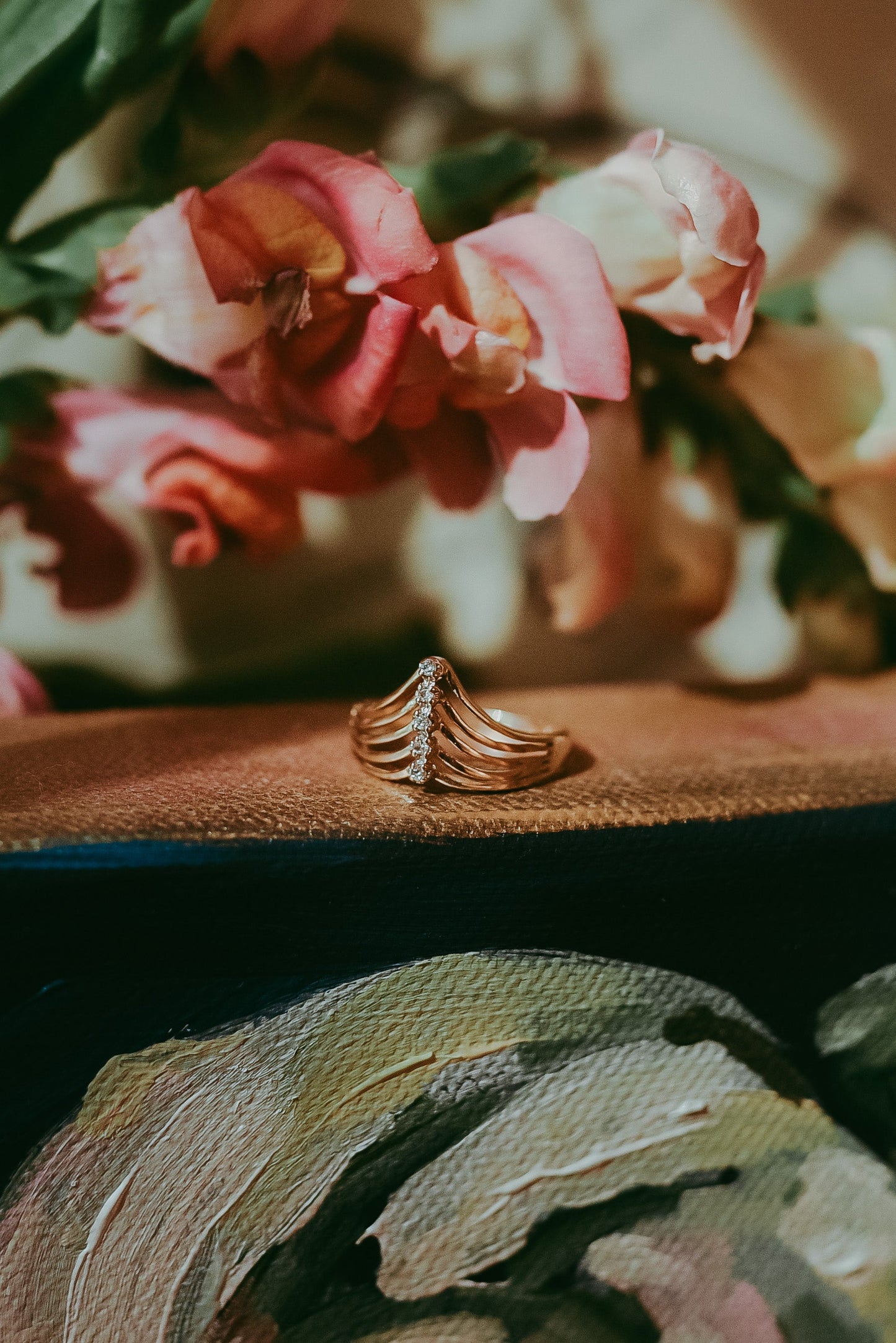 My Darling Juliet | Vintage 10K Gold Diamond Chevron Ring