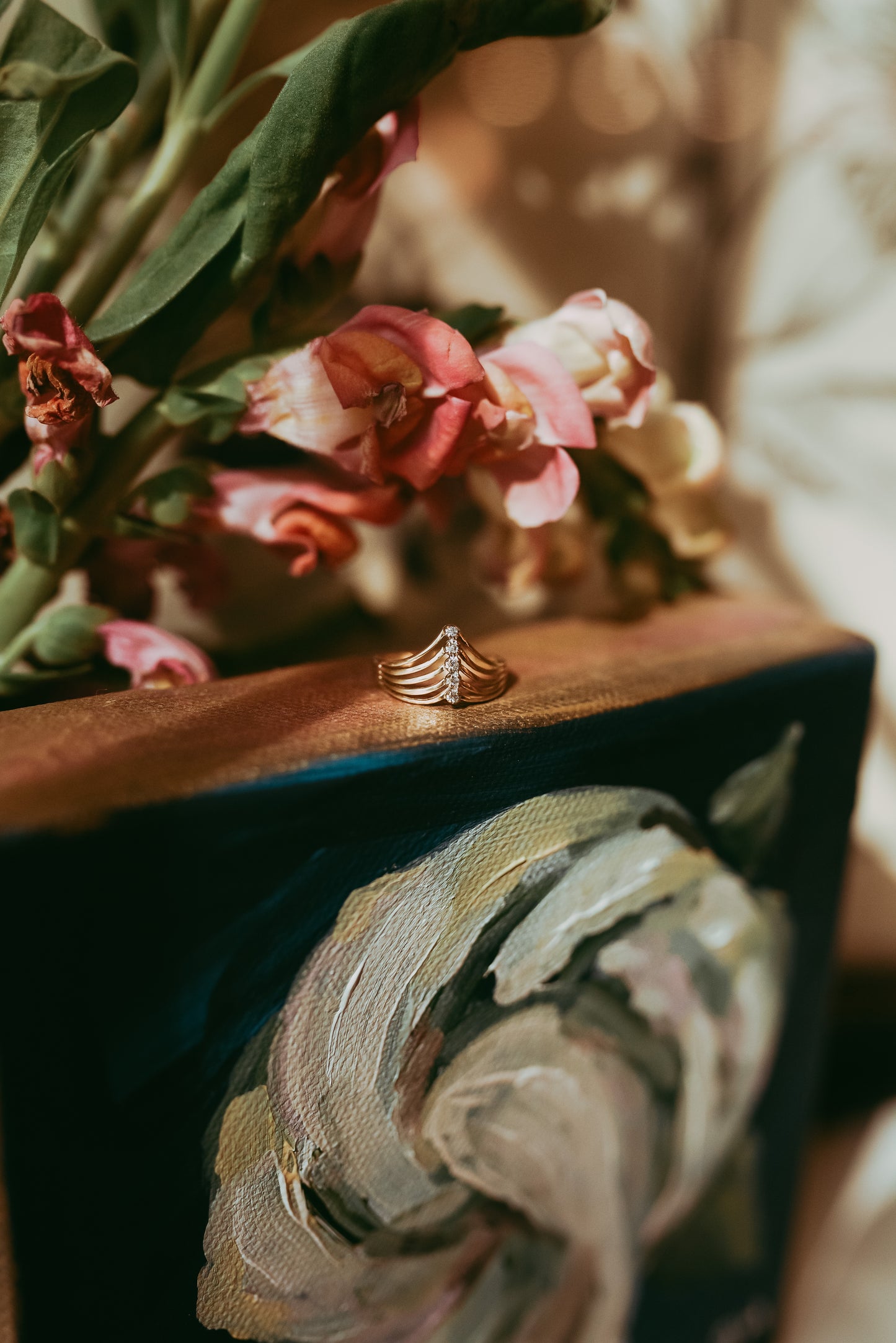 My Darling Juliet | Vintage 10K Gold Diamond Chevron Ring