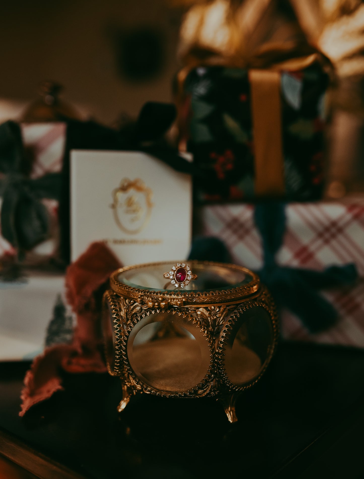 My Darling Juliet | Art Deco 18K Gold Ruby & Diamond Ring