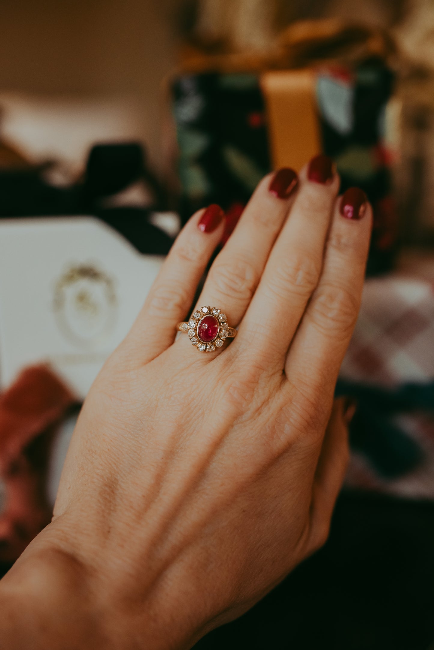 My Darling Juliet | Art Deco 18K Gold Ruby & Diamond Ring