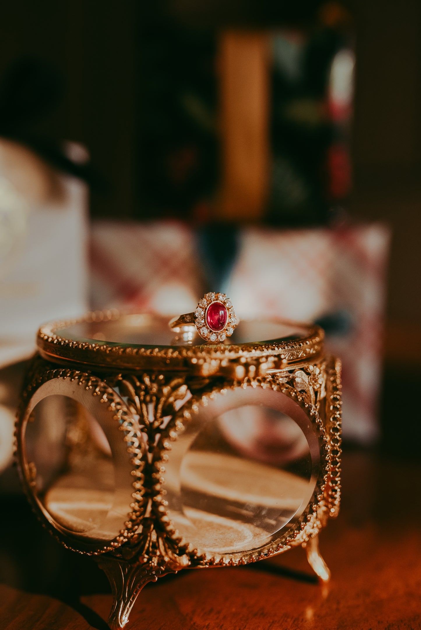 My Darling Juliet | Art Deco 18K Gold Ruby & Diamond Ring