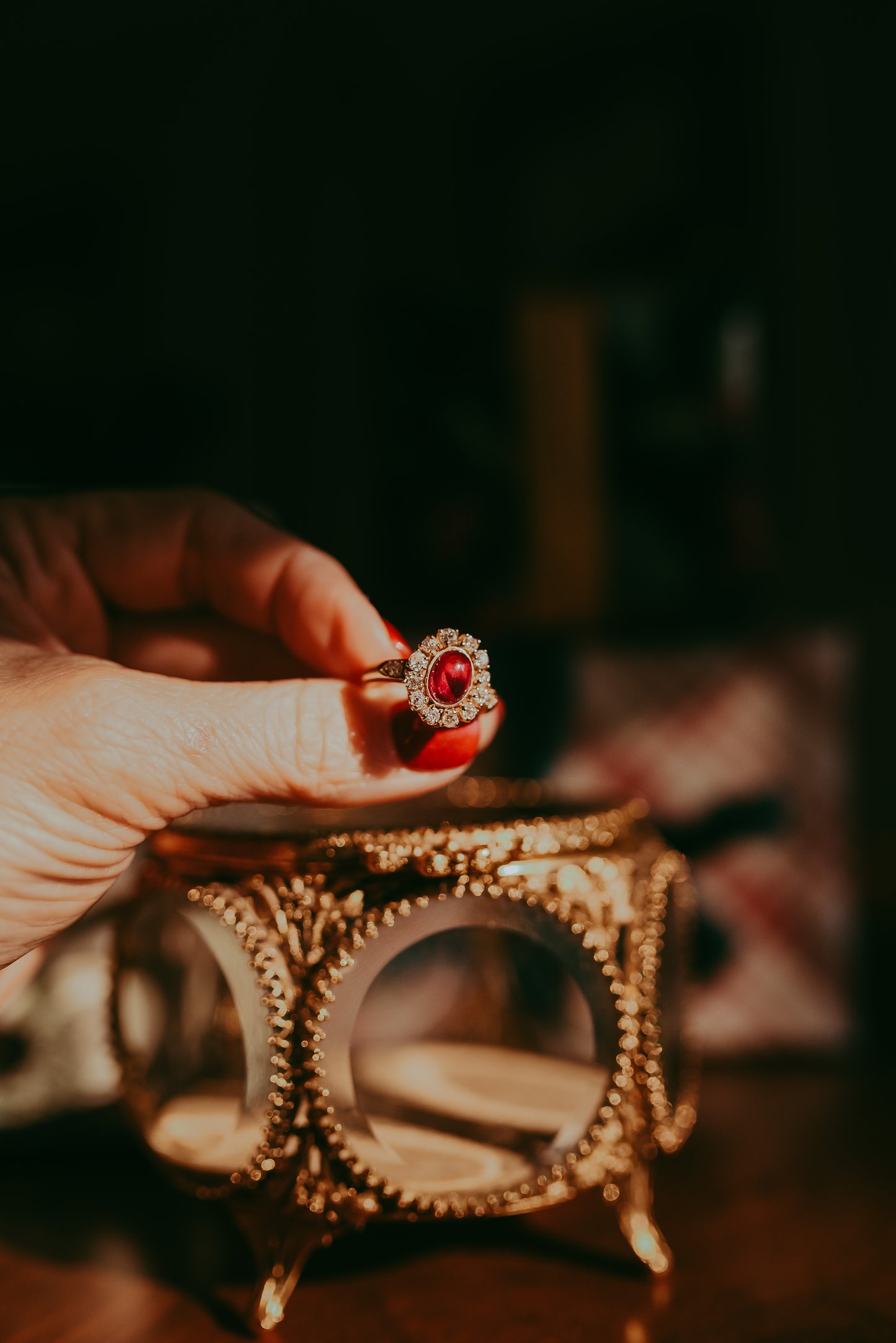 My Darling Juliet | Art Deco 18K Gold Ruby & Diamond Ring