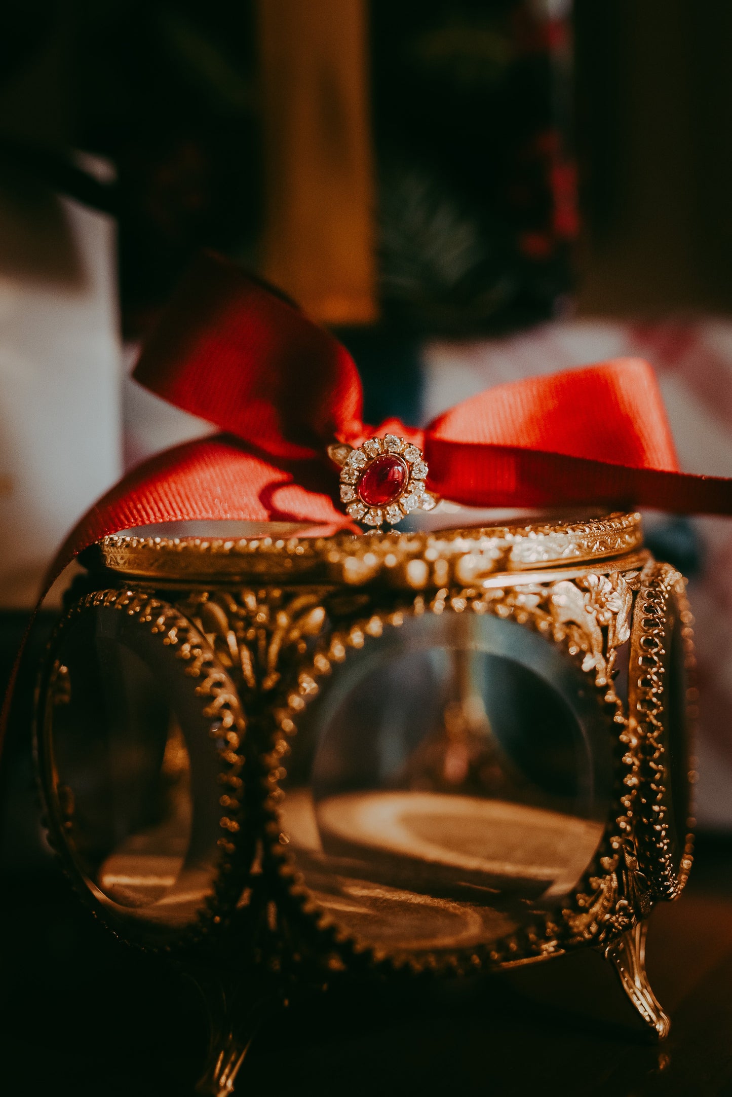 My Darling Juliet | Art Deco 18K Gold Ruby & Diamond Ring