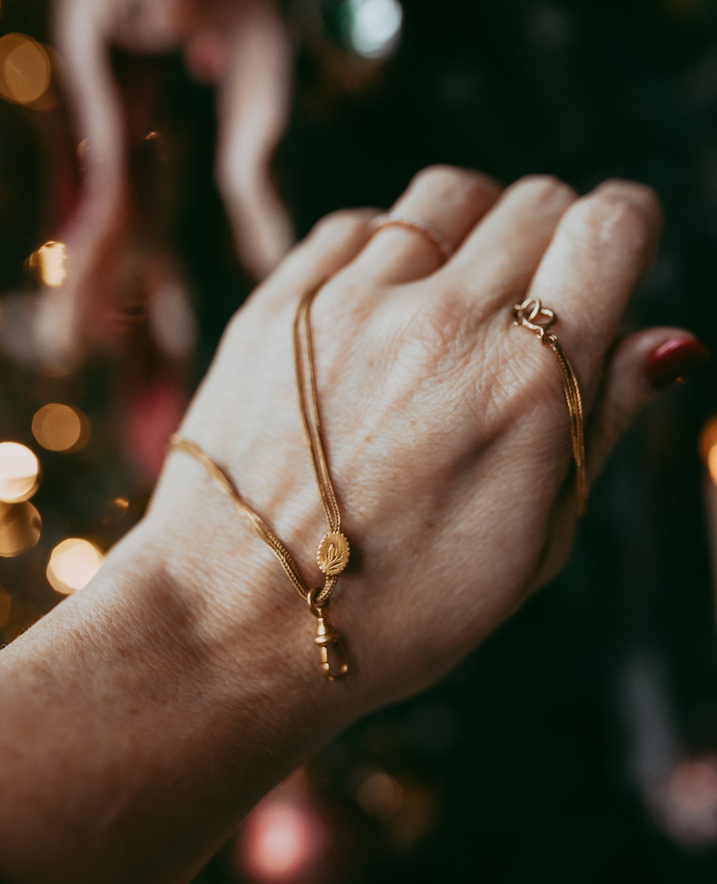 My Darling Juliet | Antique Victorian Gold-Filled Double Watch Chain Necklace with Slide