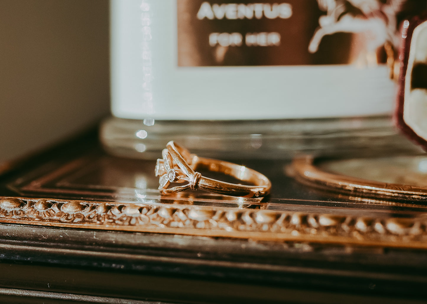 French Belle Epoque Floral Diamond Ring Platinum & 18K Gold Rose Cut Diamonds