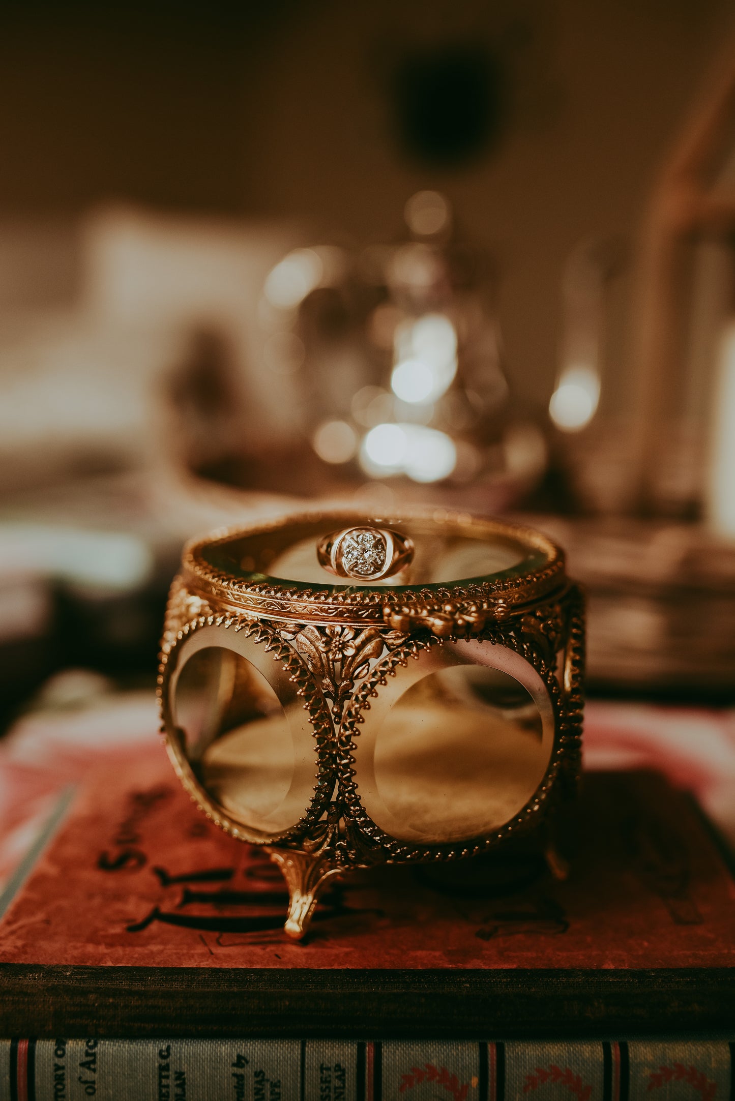 Mid-Century 10K Gold Diamond Statement Ring Daisy Ring Bold Ring | Vintage Gold Ring