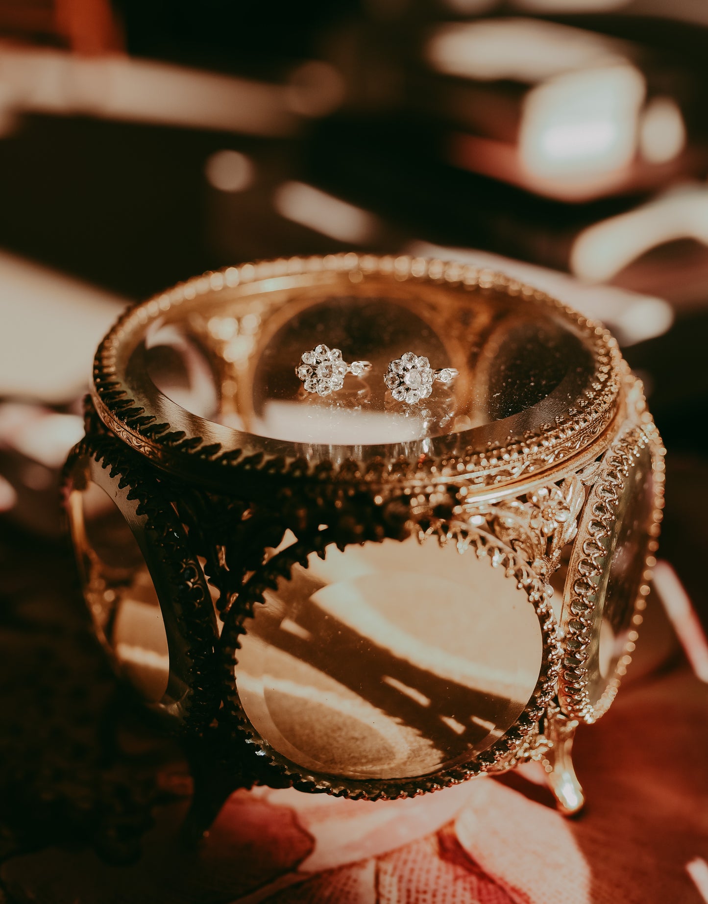 Belle Epoque Dutch Rose Cut Diamond Daisy Earrings