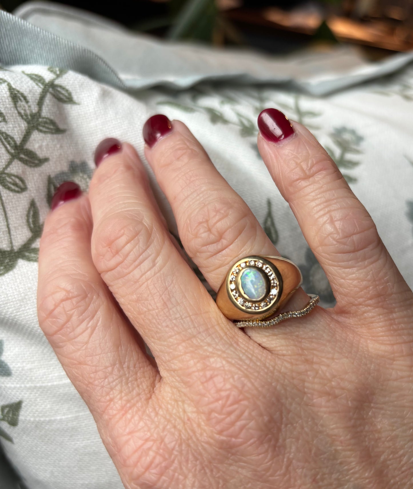 My Darling Juliet | Vintage Opal & Diamond Signet Ring